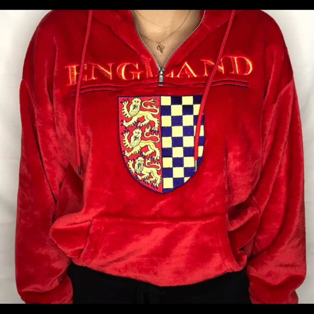 Red England Fuzzy Jacket
